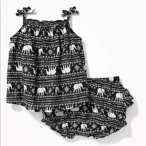 Old Navy Elephant Print Tank & Bloomer Set